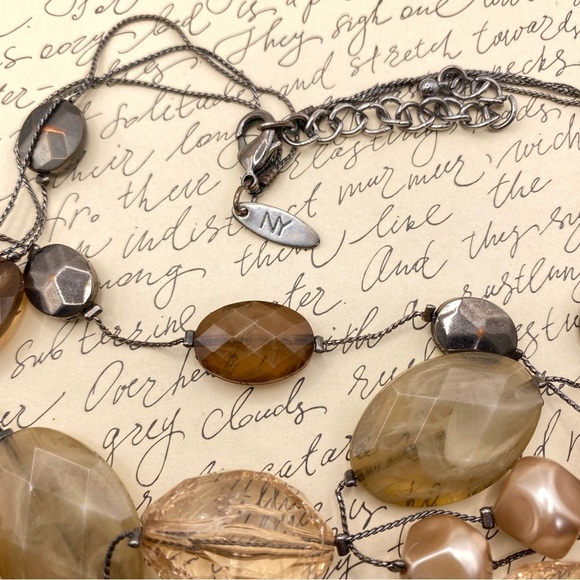 New York & Co Triple Strand Acrylic Bead Necklaces - Picture 4 of 7